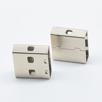 Conector USB a carcasa de hierro metálico 12 14 15 17mm carcasa de conector macho carcasa de enchufe USB receptor de ratón inalámbrico