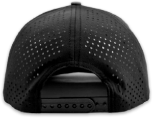 หมวกเบสบอลผู้ชาย 6 แผง สีดำสองสี ปักโลโก้ตามสั่ง รูระบายอากาศแบบเลเซอร์ แห้งเร็ว กันน้ำ หมวกทรงสปอร์ต - Product Image 4