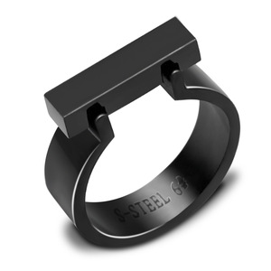 Anillo Rectangular de Acero Inoxidable de 4 mm, Diseño Geométrico Simple, Joyería para Mujer, Regalo, Estilo Europeo Americano - Product Image 1