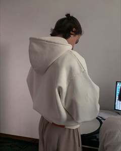 Yingling Baggy Boxy Zipper Hoodie Goutte D'épaule Grande Capuche À Capuche Coton Bio Surdimensionné Boxy Fit 600gsm Zip up Hoodie Hommes - Product Image 5