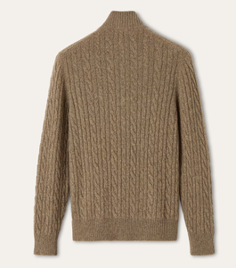 Pull en cachemire torsadé à col montant pour homme, style Old Money, anti-plis, pour affaires, en tricot torsadé - Product Image 6