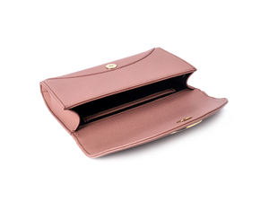 Portefeuille pour femme en cuir grainé de luxe, rose, élégant, grand format, pochette de maquillage, sac à main pour filles - Product Image 4