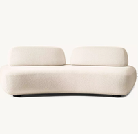 Italienischer Stil Leichter Luxus Casual Mikrofaser-Stoff Modernes Sofa-Set Unregelmäßiges Designer-Creme-Gebogenes Wohnzimmer-Villa-Sofa Klein