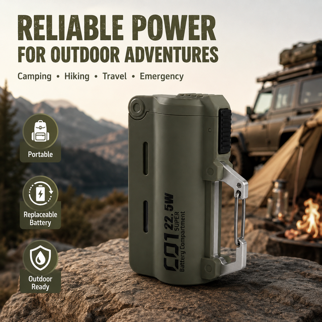 Rugged EDC 21700 Battery Power Bank Shell, Swappable Cell Outdoor Portable Charger for Camping Custom