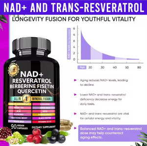 Hepsi 1 lipozomal NAD + resververl Quercetin Berberine Fisetin kapsül takviyesi hücresel enerji için NAD kapsül takviyesi - Product Image 4