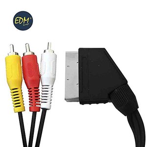 Conector Euro macho a 3 conectores RCA de 1,5 m, ideal para conectar dispositivos de audio y vídeo. - Product Image 2