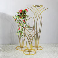 Centres de table élégants pour événements de mariage, support de fleurs, centres de table de mariage, décoration de table, supports de centre de table en métal doré