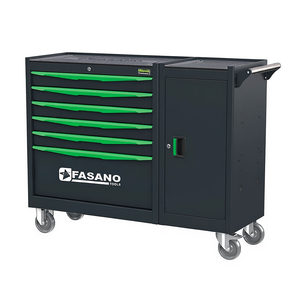 Armoire à outils roulante Fasano Tools à 6 tiroirs avec porte et roulettes pour la réparation automobile - Product Image 2