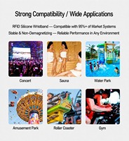 Braccialetto in Silicone Impermeabile NFC RFID 13.56MHz per Controllo Accessi e Pagamenti Senza Contanti, Ideale per Parchi a Tema, Parchi Acquatici e Resort