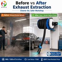 Carrete de Manguera de Extracción Manual con Resorte Serie 07 CE ISO, Ventilador Centrífugo Integrado para Taller y Garaje, Garantía OEM FS