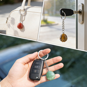 Vente en gros de porte-clés en forme de <span class=keywords><strong>petite</strong></span> patte, pierres précieuses naturelles, pattes de chaton, porte-clés en cristal de quartz pour femmes, hommes, filles - Product Image 2