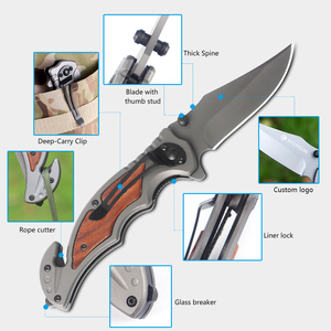 Couteau de poche pliant coupe-ceinture de survie/brise-verre lame 3Cr13 couteau de survie pour l'extérieur vente en gros - Product Image 4