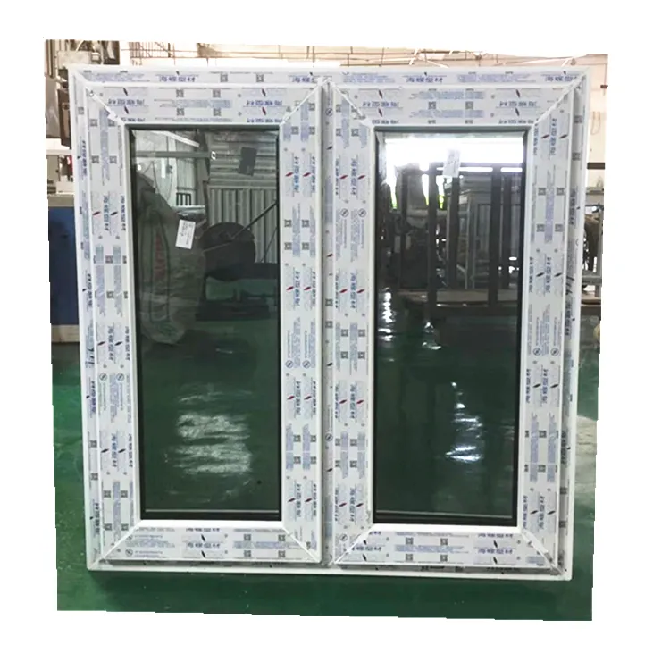 ハリケーンインパクトPVC開き窓着色グレー強化ガラススクリーンネット付き中国で最安値