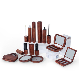 Boîtier compact en bois de rose massif, couleur naturelle foncée, écologique, pour parfum, poudre pressée ou blush - Product Image 2