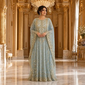 Nuovo <span class=keywords><strong>Abito</strong></span> Abaya per Donne Musulmane 2026, Ricamato con Strass e Paillettes, Elegante Abbigliamento Femminile in Stile Islamico <span class=keywords><strong>Arabo</strong></span> - Product Image 4