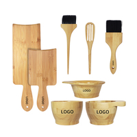 Kit d'outils de teinture pour cheveux en bois de bambou bol de teinte écologique planche à brosse spatule bol de coloration et ensemble de pinceaux