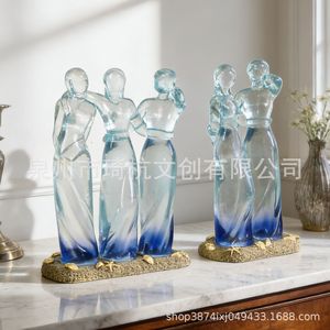 Figuras de resina transparente, hermanas abrazándose, paquete de varias piezas, diseño moderno, decoración para sala de estar, regalo para mujeres y amigas - Product Image 4