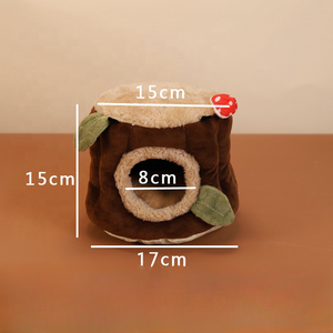Lit pour petits animaux en forme <span class=keywords><strong>de</strong></span> souche d'arbre, nid suspendu pour lapin, cochon d'Inde, hamster, écureuil avec coussin amovible - Product Image 4