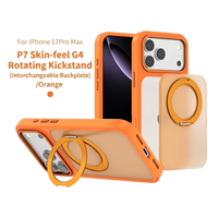Coque de téléphone antichoc en TPU et PC avec plaque arrière remplaçable pour 17 Pro Max, étui magnétique avec béquille rotative, toucher doux, vente en gros 5