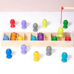 Montessori in legno divertente <span class=keywords><strong>gioco</strong></span> di <span class=keywords><strong>pesca</strong></span> esercizio memoria di colore cognizione di corrispondenza <span class=keywords><strong>gioco</strong></span> 2 in 1 prima educazione in legno coppia giocattolo da <span class=keywords><strong>pesca</strong></span> - Product Image 4