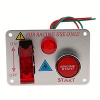 Panneau d'interrupteurs d'allumage 12V pour voiture de course avec bouton de démarrage du moteur et interrupteurs à bascule LED 2-en-1 pour la course