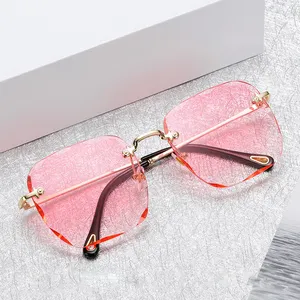 sunglasses 2020 Frameless fashion womans sun glasses with big picture frame