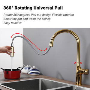 Grifo de Cocina Monomando Moderno Extraíble con Agua Fría y Caliente, Antisalpicaduras para Lavabo, con Material de Latón y Cerámica - Product Image 2