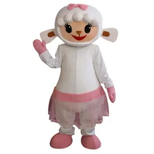 Lucu Domba Pink Maskot Kostum/Hewan Maskot Kostum untuk Anak-anak