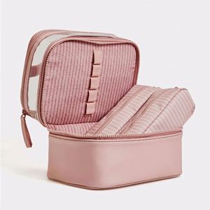 Portable Travel <b>Large</b> Capacity Double-layer Transparent PVC Makeup Storage <b>Bag</b> Female <b>Toiletry</b> Cosmetic <b>Bag</b> Case - Product Image 3