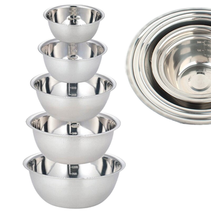 Juego de Tazones para Mezclar de Acero Inoxidable Pulido, Ecológicos y Modernos, para Fácil Almacenamiento, Servicio en Restaurantes, Hoteles y Uso Doméstico - Product Image 1