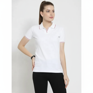 Venta al por mayor de las mujeres de primavera otoño Polo Camiseta de manga corta de algodón camisa polo de cuello vuelto mujeres Top Golf camisetas personalizadas - Product Image 1