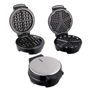 Gaufrier rond classique, plaques amovibles, mini gaufrier domestique antiadhésif avec plaques détachables - Product Image 1