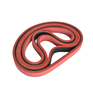 Red brown green white rubber coated belt pulling down belt for VFFS machine