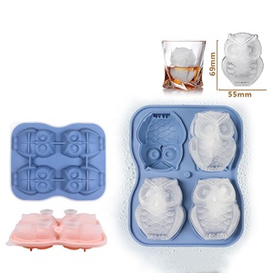 Animal Shape Silicone Ice Cube Mold BPA Free <strong>Owl</strong> Silicone Ice Grid Flexible Easy Release Silicone Ice Cube Tray Mold - Product Image 1