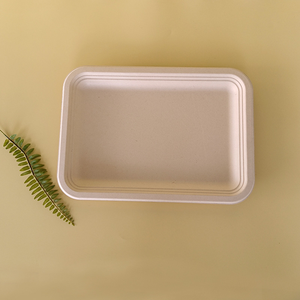Assiettes en papier carrées <span class=keywords><strong>de</strong></span> grande taille entièrement biodégradables, en pulpe <span class=keywords><strong>de</strong></span> canne à sucre, pour le camping, les fêtes, les écrevisses, les homards, les fruits <span class=keywords><strong>de</strong></span> <span class=keywords><strong>mer</strong></span> - Product Image 1