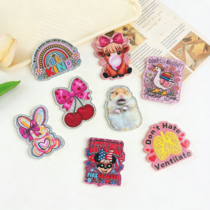 Powdered acrylic flat-back animal English healthcare series patch DIY pull-tab <b>name</b> <b>tag</b> accessory decorative patch - Product Image 1