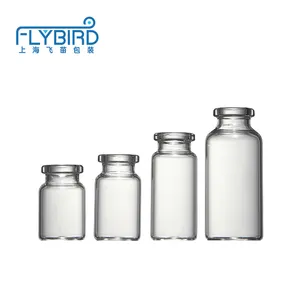 Flybird Hot sale Pharmaceutical 2ml 5ml 10ml 15ml 20ml 30ml Clear Amber Pharmaceutical Glass Tubular Vials Injection Bottles