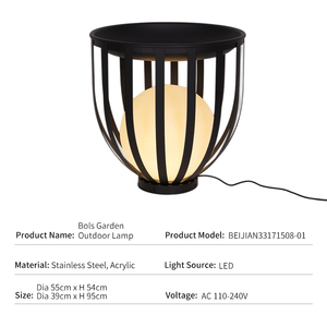 <span class=keywords><strong>Lampe</strong></span> de jardin moderne en acier inoxydable et acrylique, étanche IP65, pour villa, patio, lampadaire architectural - Product Image 2