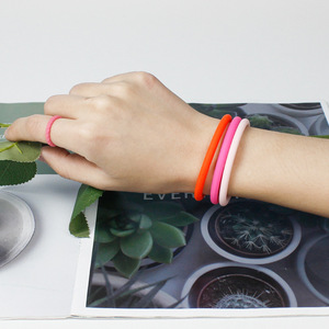 Factory Spot Simple Niche Silicone Bracelet <b>Plain</b> <b>Ring</b> Small Round Anti-Lost Unisex Independent Packaging - Product Image 2