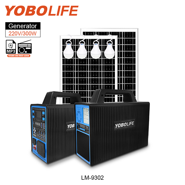Camping 300W Emergency Back up Generator Portable Solar Energy Kits Support 110V/220V AC Load Home Mini Solar Lighting System
