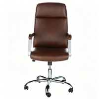 Fauteuil de direction ergonomique moderne à dossier haut et pivotant, en cuir PU, avec appui-tête et soutien lombaire