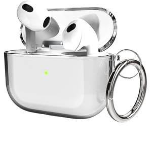 Étui pour AirPods en silicone antichoc avec anneau de fixation, étui transparent pour écouteurs sans fil pour AirPods <span class=keywords><strong>Pro</strong></span> 2 <span class=keywords><strong>3</strong></span> - Product Image 1