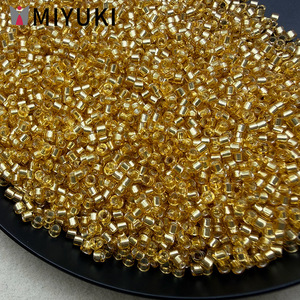 Perles cylindriques transparentes en verre antique <span class=keywords><strong>Mikoto</strong></span> DB41/DB42 de 16 mm, importées du Japon, avec remplissage argenté, pour accessoires de broderie DIY - Product Image 1