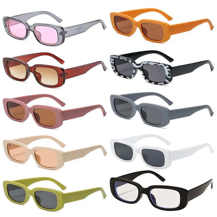 Petites lunettes de soleil rectangulaires pour femmes, uv 400, Vintage, de marque, de styliste, carrées, verres solaires, collection 2021