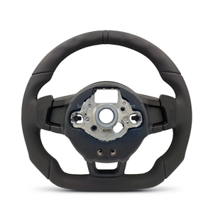พวงมาลัยหนังทรงสปอร์ตแบบฐานเรียบ สำหรับ VW Golf Mk5 Mk6 Mk7 Mk7.5 R <span class=keywords><strong>GTI</strong></span> Polo Passat B6 B7 Jetta Transporter - Product Image 5
