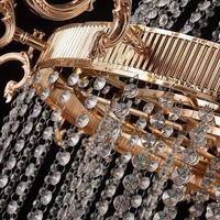 Lustre de mariage à 10 têtes en acrylique doré et cristal, luminaires suspendus pour décoration de plafond de mariage