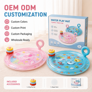 Tapis de jeu aquatique gonflable pour bébé, jouet sensoriel pour le temps sur le ventre avec anneaux flottants et miroir, tapis d'éveil en PVC pour nourrissons OEM ODM - Product Image 6