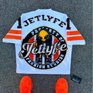 <span class=keywords><strong>T</strong></span>-<span class=keywords><strong>shirt</strong></span> de sport ample à <span class=keywords><strong>col</strong></span> en <span class=keywords><strong>V</strong></span> pour <span class=keywords><strong>homme</strong></span>, style Y2K Hip-hop, imprimé lettres, manches courtes, respirant, nouvelle collection transfrontalière Europe-Amérique 2025 - Product Image 2