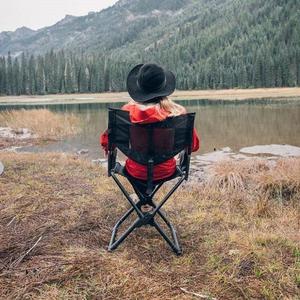 Chaise pliante d'extérieur moderne avec porte-gobelet pour parcs, campings et plages, chaise de pêche en acier inoxydable - Product Image 5