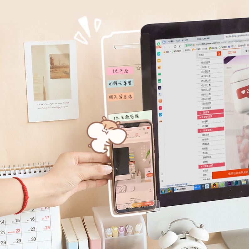 Dropshipping Shopify Office Desk Accessories 2pcs Monitor Memo Board Computer Message Board Office Supplies